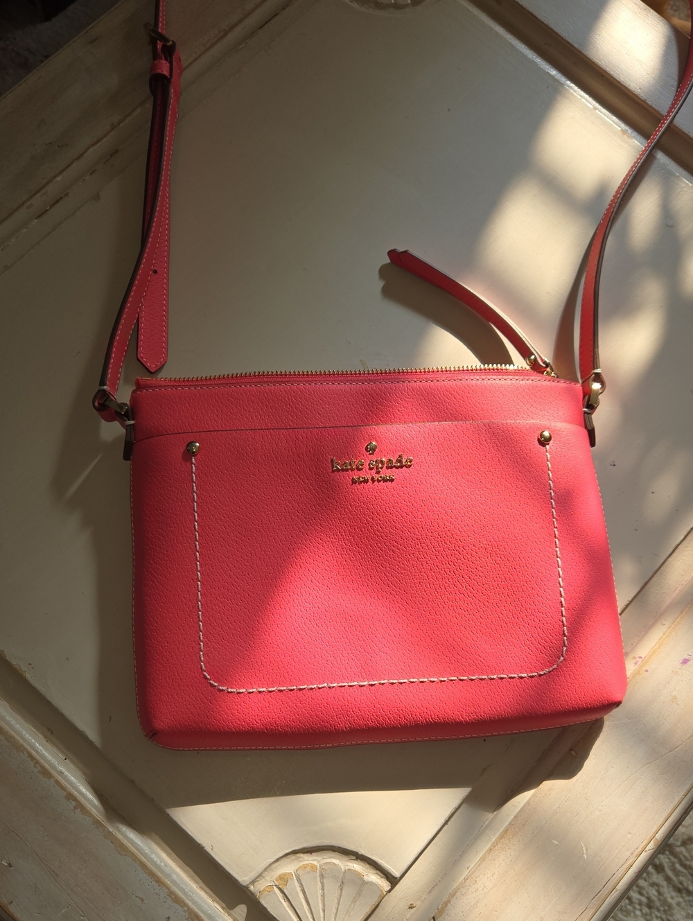 kate spade coral-pink crossbody bag